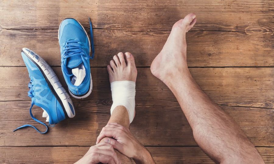Athlete being assessed by sports physician